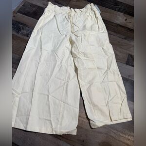 Women's Cream Wide-Leg Pants